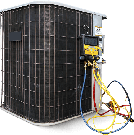 Air conditioning unit being prepared for maintenance